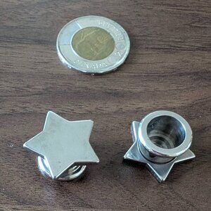 Stainless Steel ½” Plugs with Large Star Front and Screw Back
